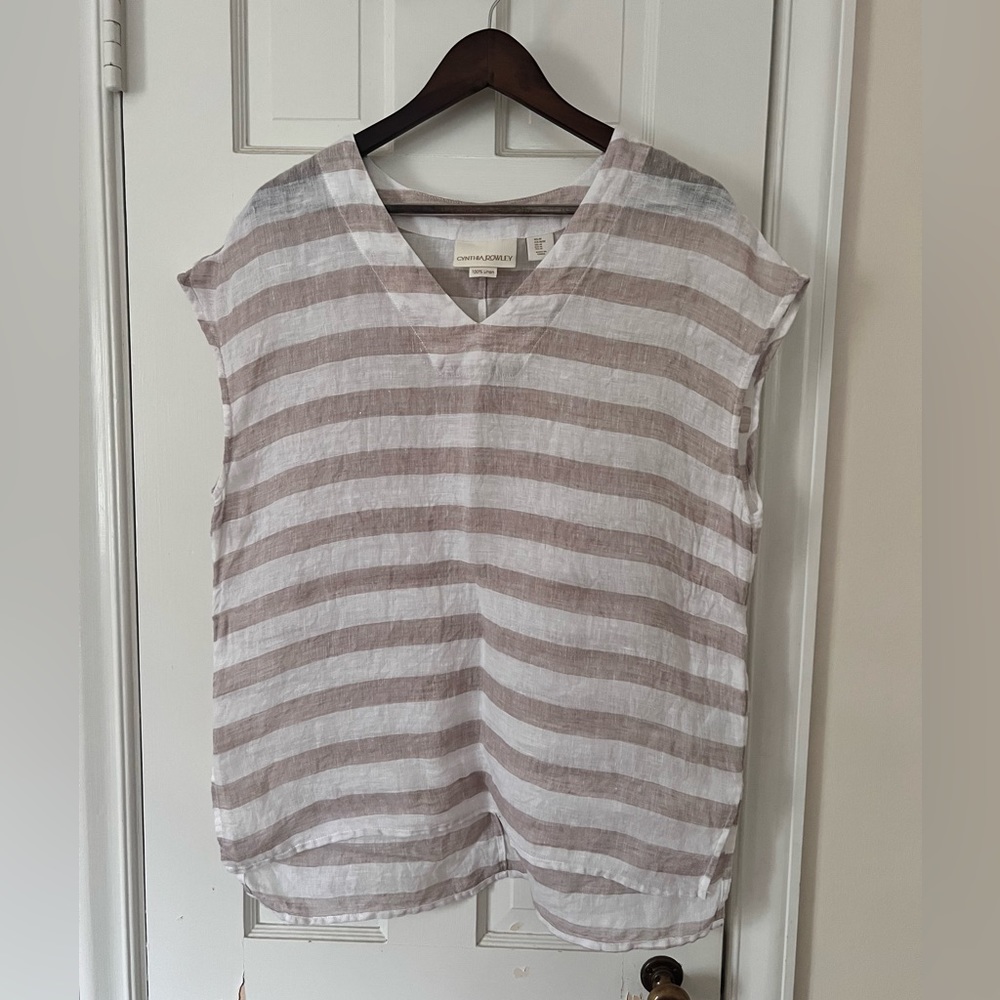 Cynthia Rowley 100% Linen blouse size M